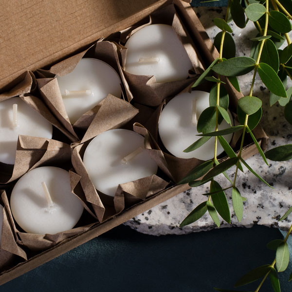 Tealighty sojowe - zestaw 8 szt. 2 Tealighty sojowe - opakowanie