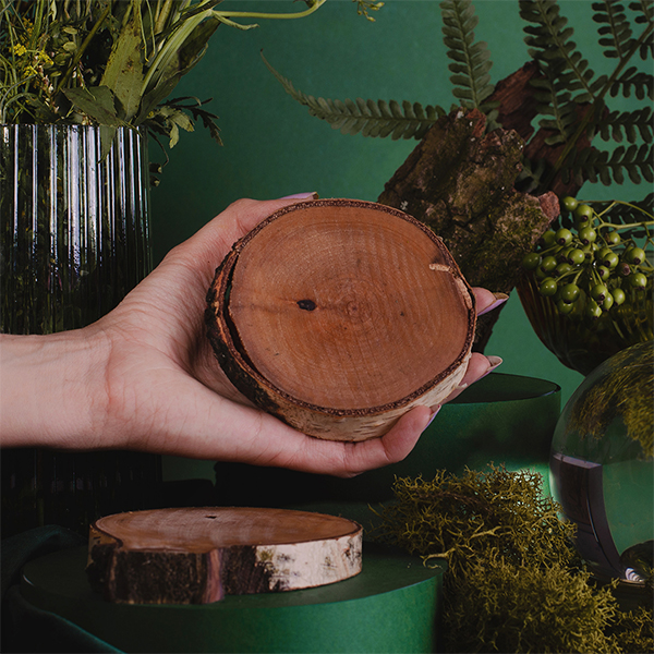 Podkładki pod świece z drewna