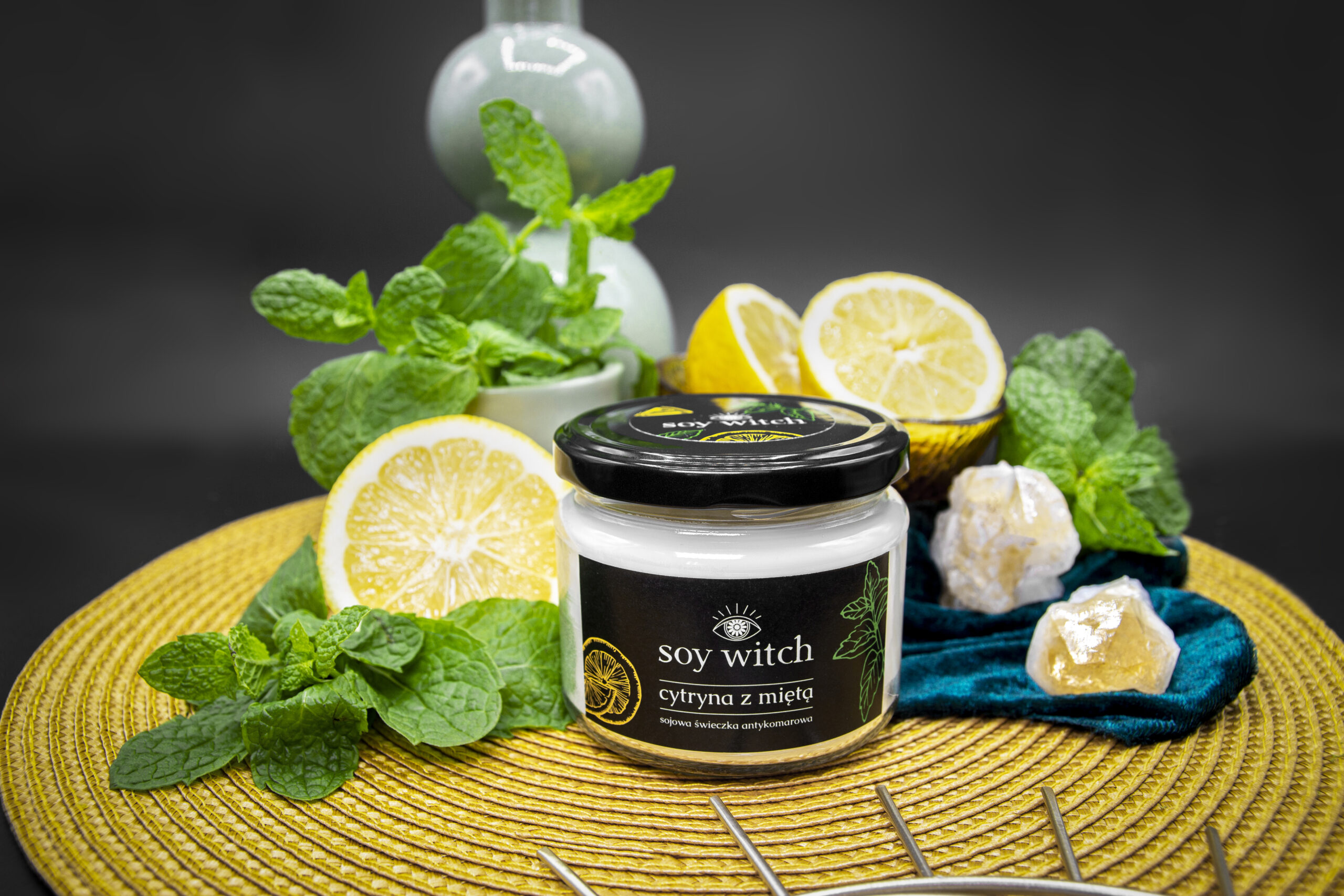 Cytryna z miętą - świeczka na wakacje 